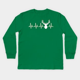 Heartbeat Deer Hunting T-shirt Kids Long Sleeve T-Shirt